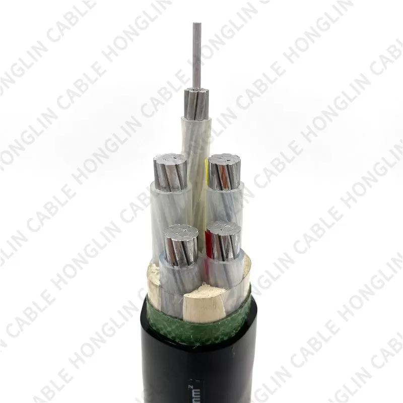 Industrial Electrical Wire Power 0.6/1KV with PVC jacket 4+1 cores aluminum cable wires for construction low voltage cable 4x50+1x25mm²