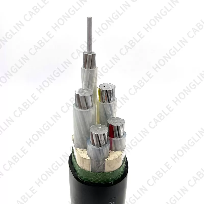 Industrial Electrical Wire Power 0.6/1KV with PVC jacket 4+1 cores aluminum cable wires for construction low voltage cable 4x50+1x25mm²