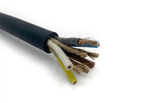 5-core rubber sheathed wire with steel core