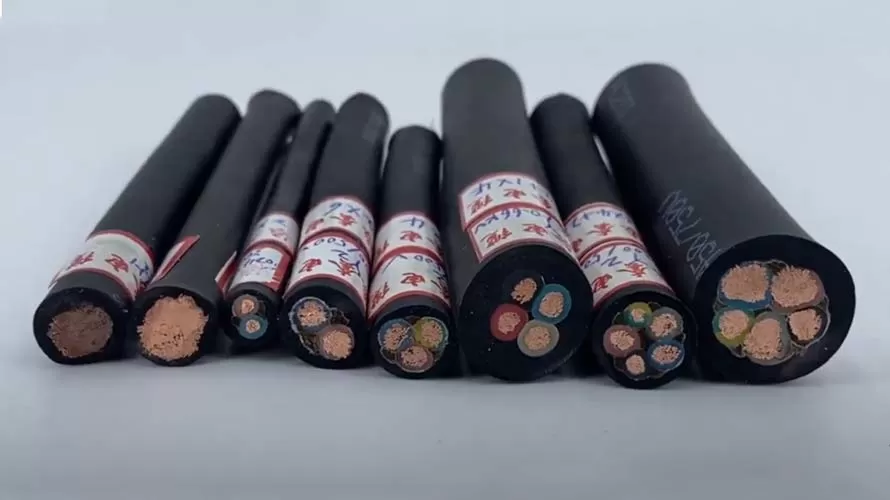 Rubber sheathed cables