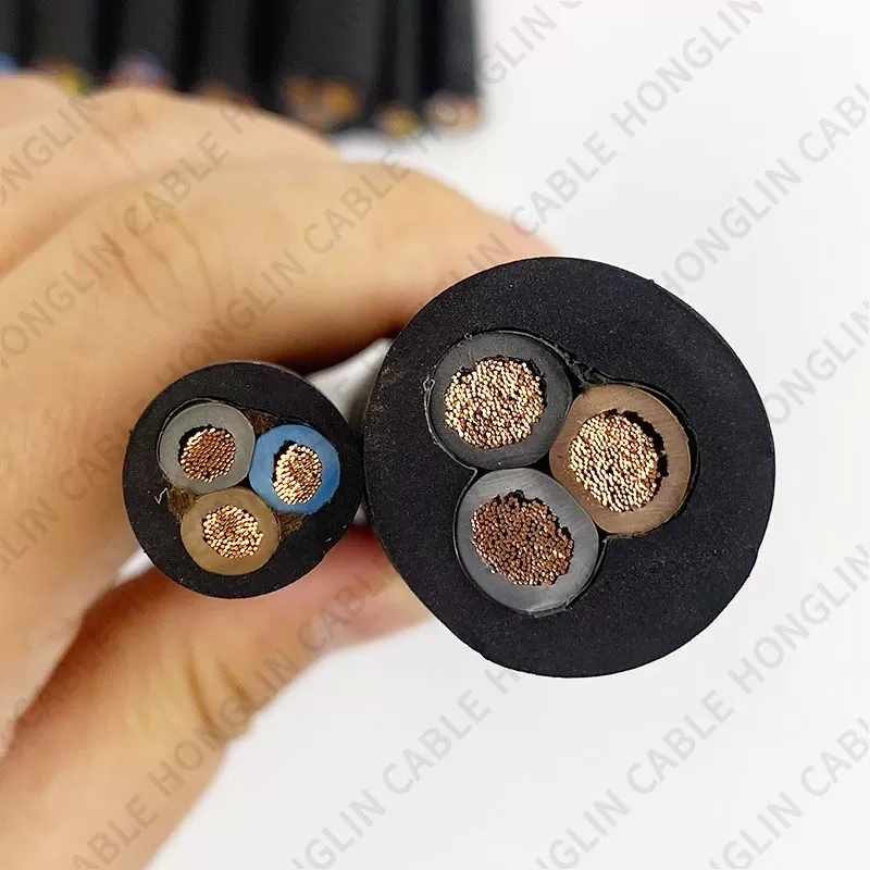 Rubber sheathed wire 1-5 multi-core copper conductor soft wire copper sheathed flexible cable shielding wire and cable